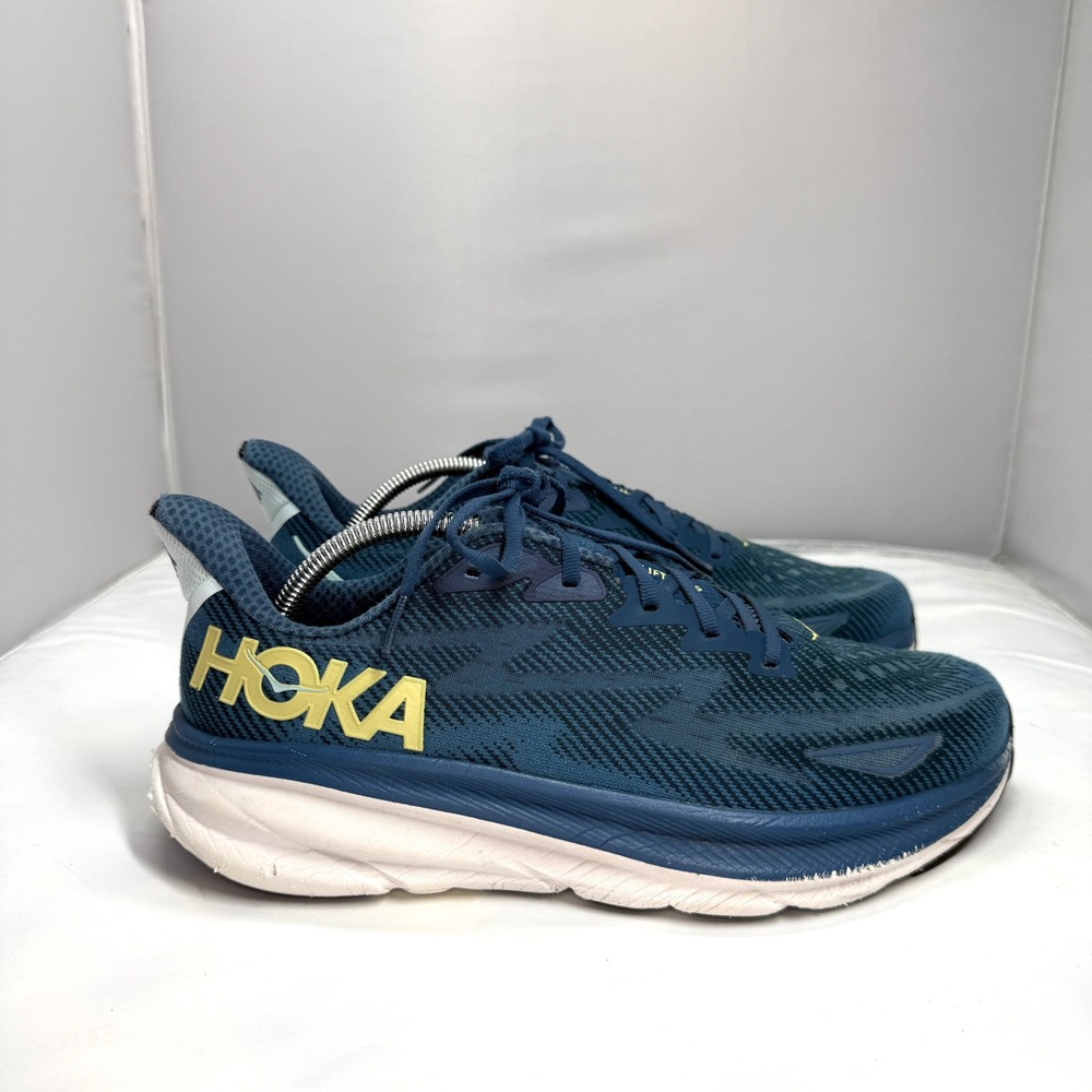 Hoka Clifton 9 Mens Running Shoes Mountain Spring Blue Coral Size 11D